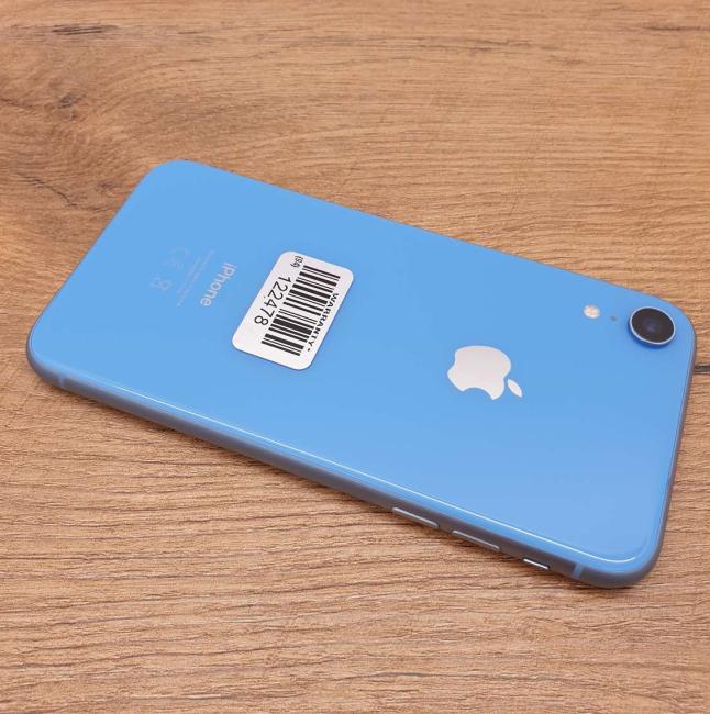 Tani Smartfon Apple iPhone XR 64GB Niebieski Klasa B idealny do pracy zdalnej, do pracy biurowej i do domu