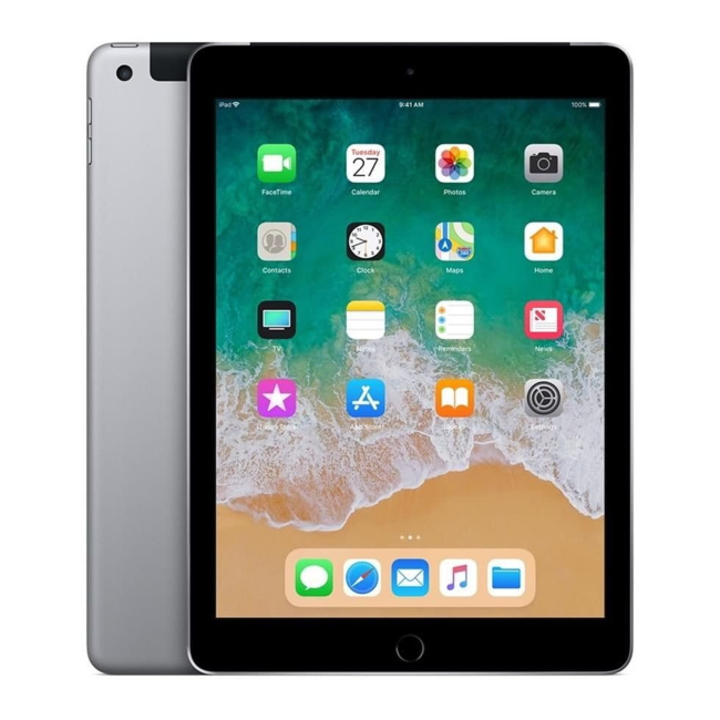 Poleasingowy Tablet Apple iPad 6 A1954 Cellular 32GB 9,7 cali Gwiezdna Szarość  Klasa B idealny do pracy zdalnej, do przeglądania internetu i do nauki
