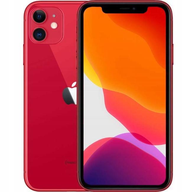 Używany Smartfon Apple iPhone 11 64 GB Czerwony Klasa B idealny do pracy zdalnej, do przeglądania internetu i do nauki