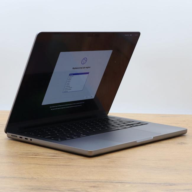 Używany Laptop Apple Macbook Pro A2442 2021 M1 Pro 16GB RAM 1TB SSD 14 cali Space Gray Klasa B idealny do pracy zdalnej, do przeglądania internetu i do nauki