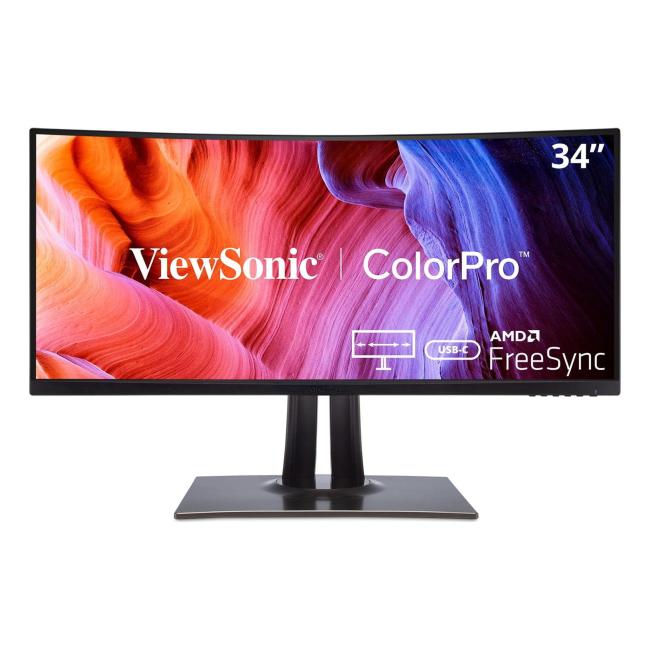 Poleasingowy Monitor LED ViewSonic VP3481A 34 cali UWQHD PLS Klasa A idealny do pracy zdalnej, do przeglądania internetu i do nauki