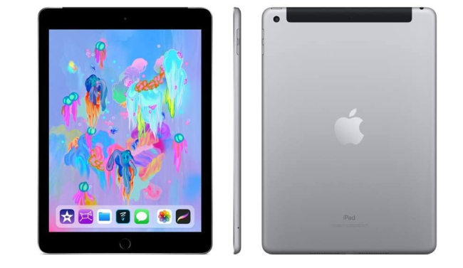 Używany Tablet Apple iPad 5 A1823 128GB Celluar LTE Gwiezdna Szarość 9,7 cali Klasa A idealny do pracy zdalnej, do przeglądania internetu i do nauki