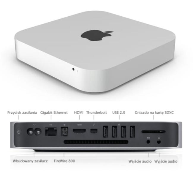 Tani Komputer Apple Mac Mini A1347 2011 Intel Core i5-2520M 8GB RAM 128GB SSD Radeon HD 6630M Klasa B idealny do pracy zdalnej, do przeglądania internetu i do nauki