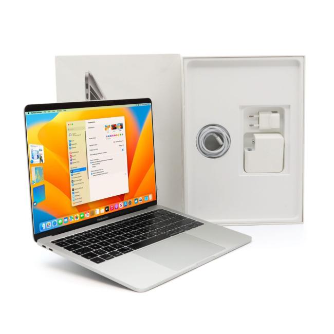 Poleasingowy Laptop Apple Macbook Pro 2017 A1708 Intel Core i5-7360U 16GB RAM 128GB SSD 13,3 cali Silver Klasa B idealny do pracy zdalnej, do przeglądania internetu i do nauki